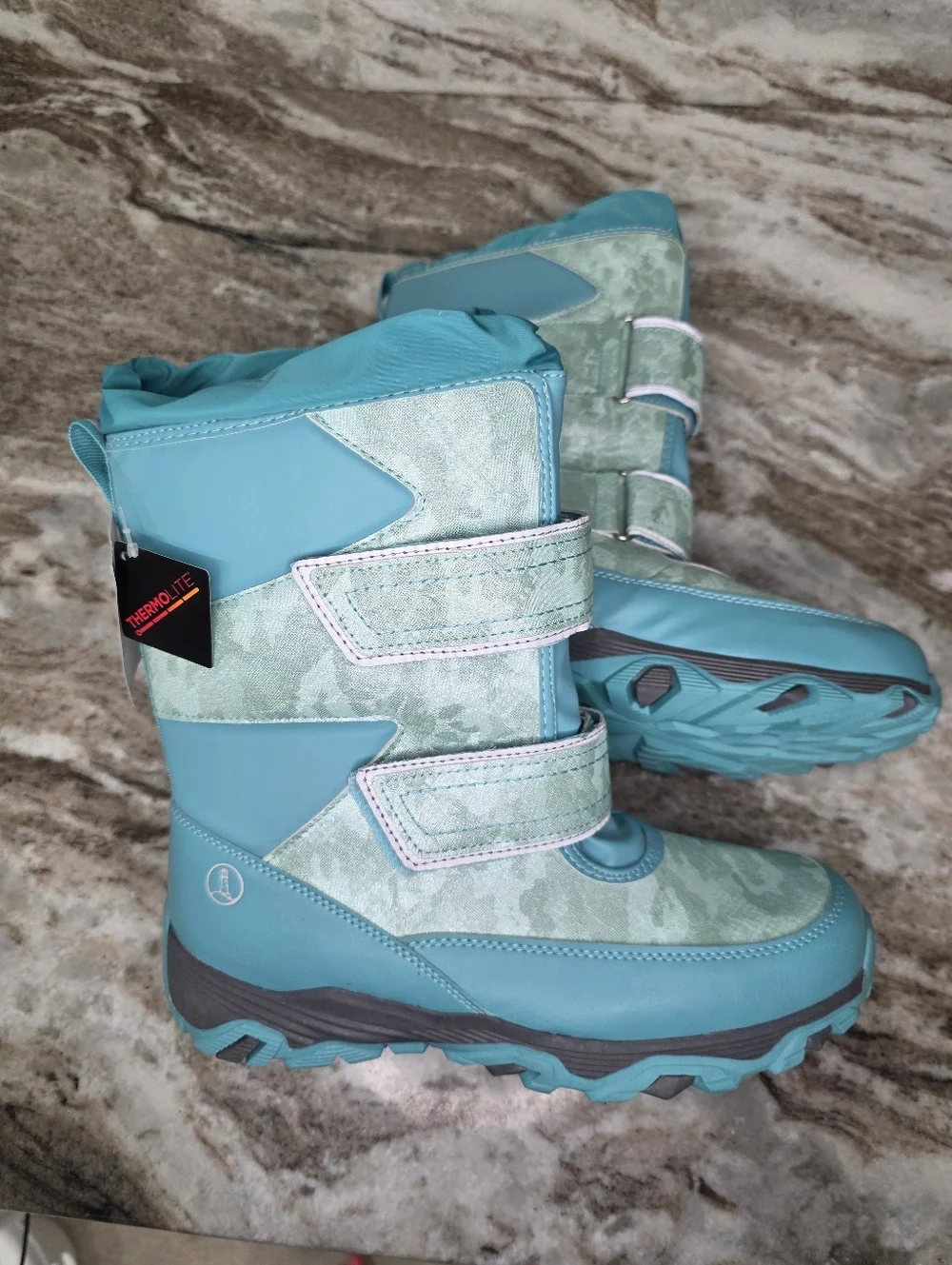 Lands' End Big Kids' Snow Boots Thermolite Aqua Size 6 (Women's Size 8)